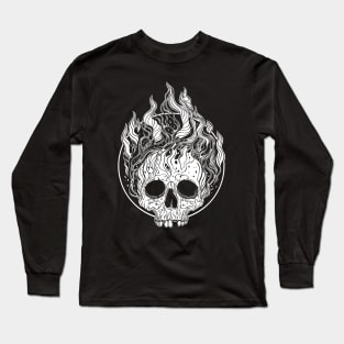 Skull on Fire Long Sleeve T-Shirt